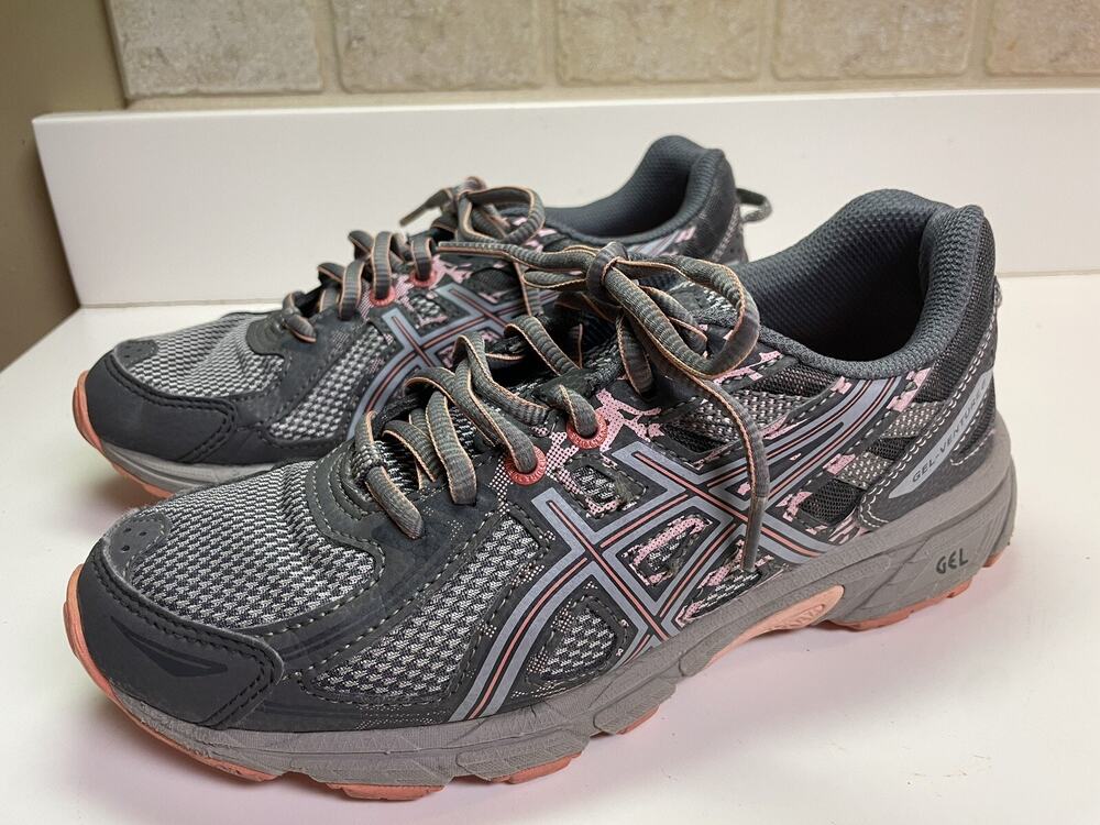 Asics Trail Running Shoes Women's 6 1/2-Venture 6 Low Lace Up Mesh T7G6N